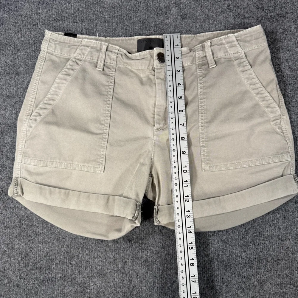 Vince Utility Shorts Khaki Tan Cotton Twill Cuffed Patch Pocket 29 Womens Chino